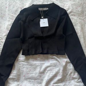 Adika Black Crop Shirt New with Tags